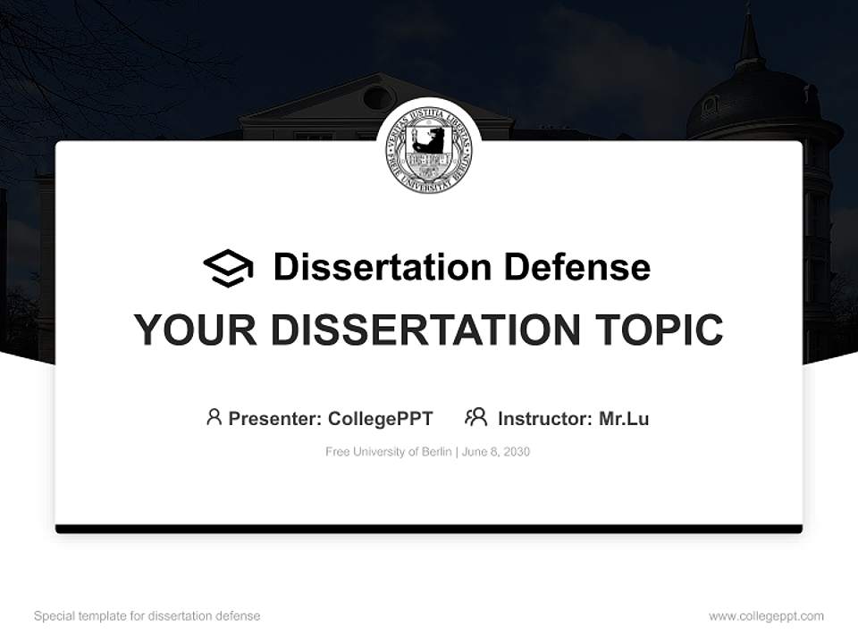 Free University of Berlin Graduation Thesis Defense PPT Template4:3 ratio PPT effect preview image7
