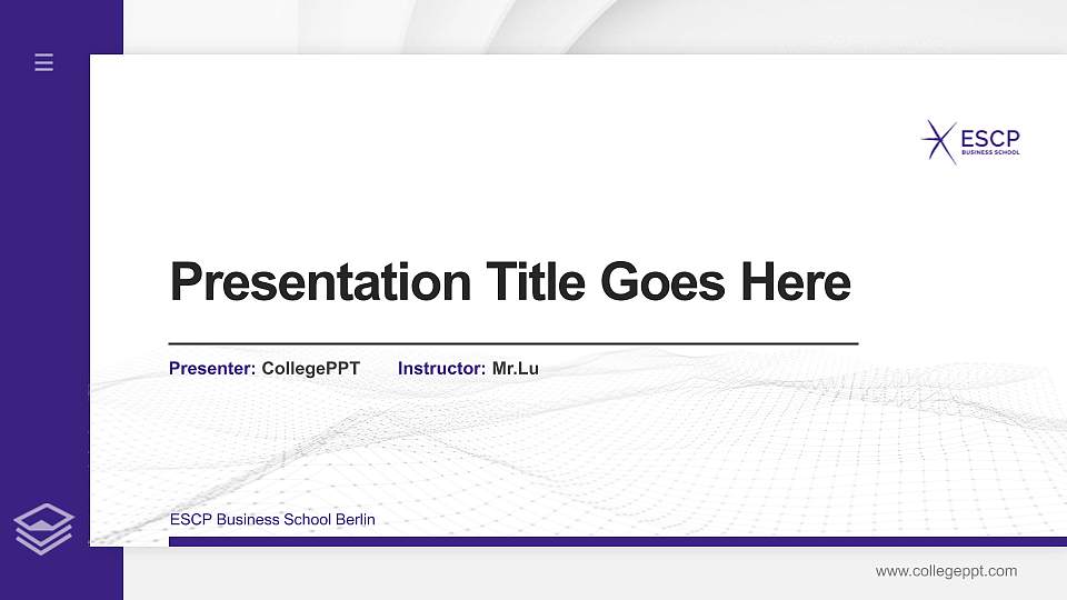 ESCP Business School Berlin Thesis Proposal/Graduation Defense PPT Template16:9 ratio PPT effect preview image