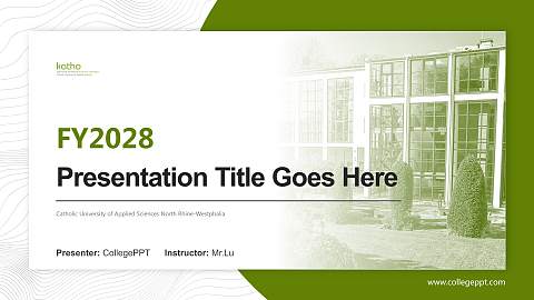 Catholic University of Applied Sciences North Rhine-Westphalia Academic Presentation/Research Findings Report PPT Template