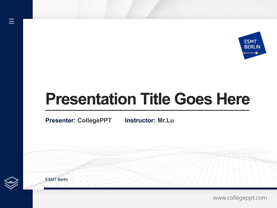 ESMT Berlin Thesis Proposal/Graduation Defense PPT Template4:3 ratio PPT effect preview image5