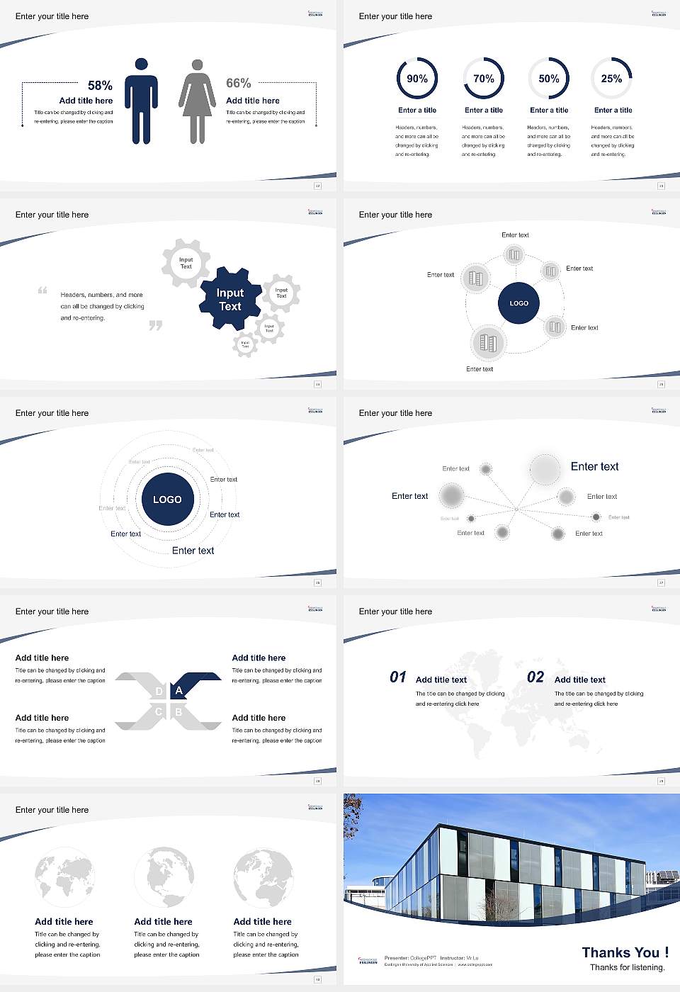 Esslingen University of Applied Sciences Course/Courseware Creation PPT Template16:9 ratio PPT effect preview image4