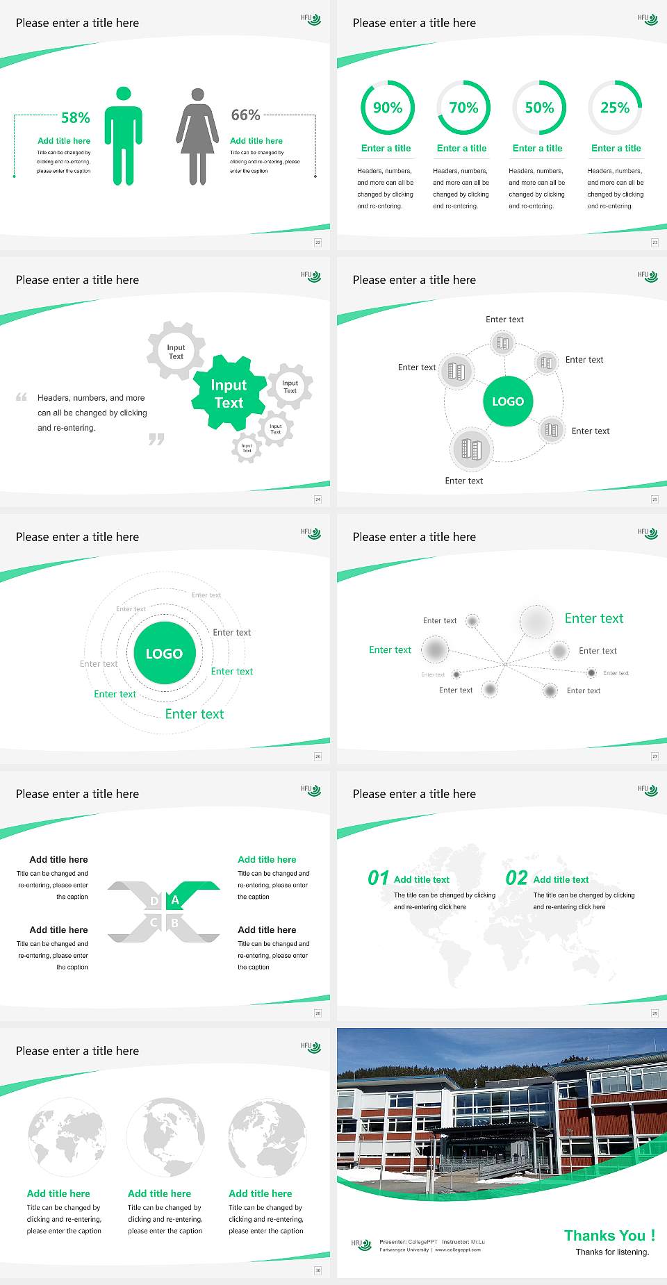 Furtwangen University Course/Courseware Creation PPT Template4:3 ratio PPT effect preview image4