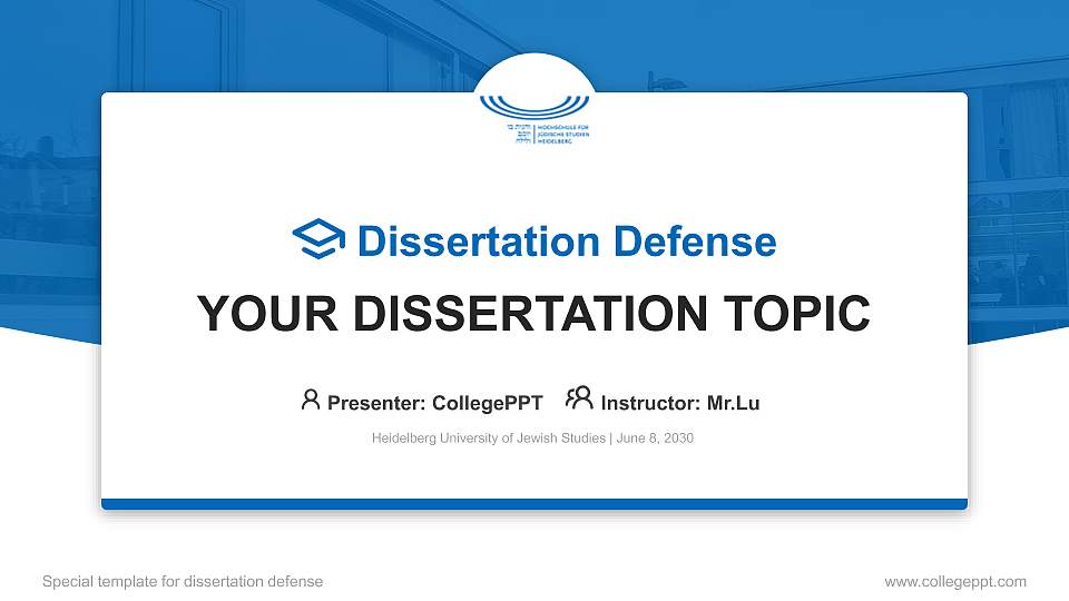 Heidelberg University of Jewish Studies Graduation Thesis Defense PPT Template16:9 ratio PPT effect preview image