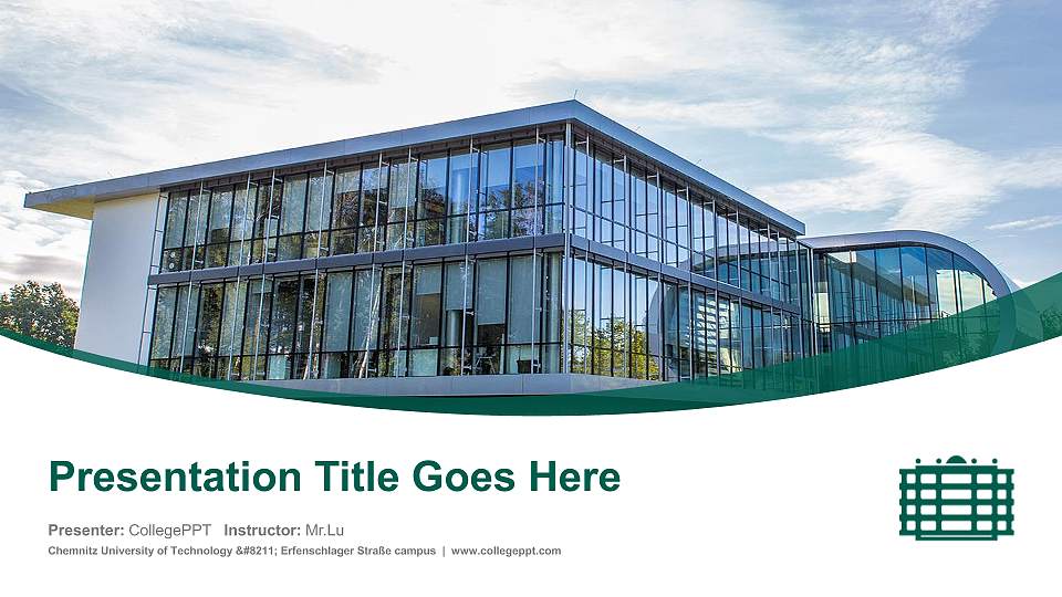Chemnitz University of Technology – Erfenschlager Straße campus Course/Courseware Creation PPT Template16:9 ratio PPT effect preview image