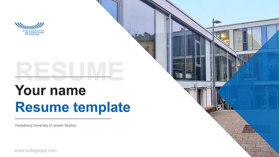 Heidelberg University of Jewish Studies Resume PPT Template16:9 ratio PPT effect preview image