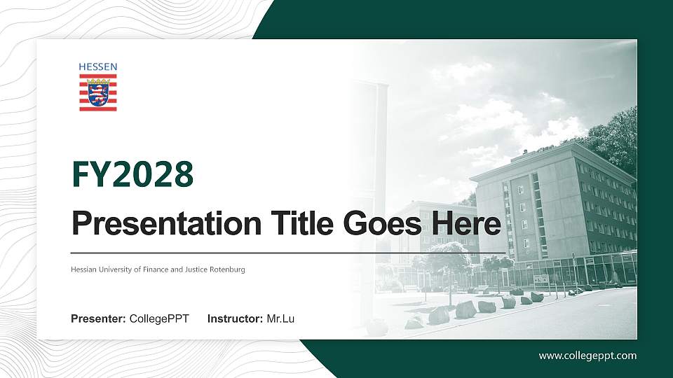 Hessian University of Finance and Justice Rotenburg Academic Presentation/Research Findings Report PPT Template16:9 ratio PPT effect preview image