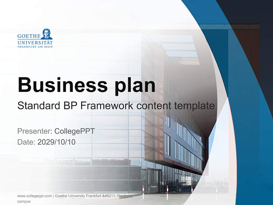 Goethe University Frankfurt – Riedberg campus Competition/Entrepreneurship Contest PPT Template4:3 ratio PPT effect preview image9