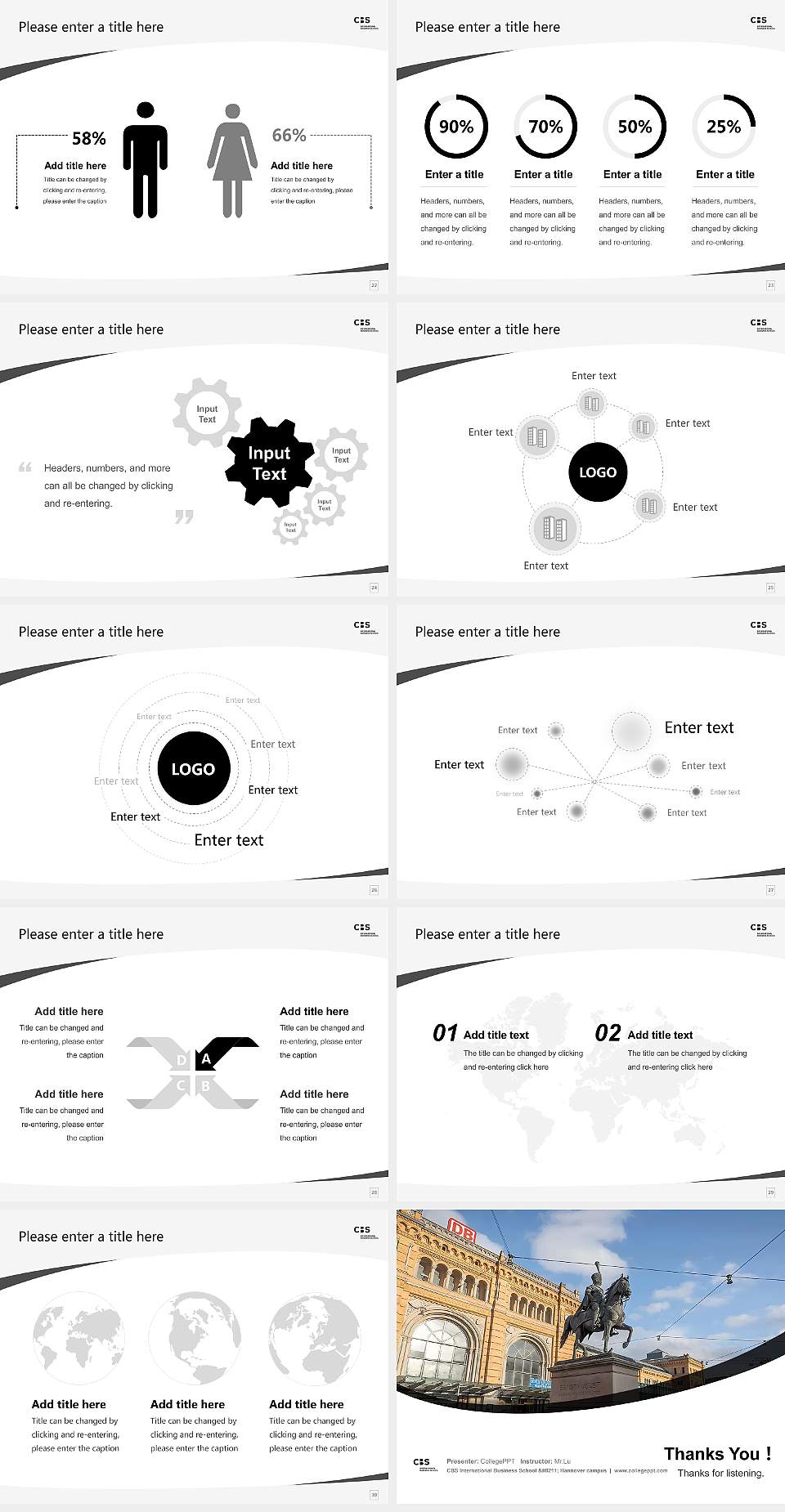 CBS International Business School – Hannover campus Course/Courseware Creation PPT Template4:3 ratio PPT effect preview image4