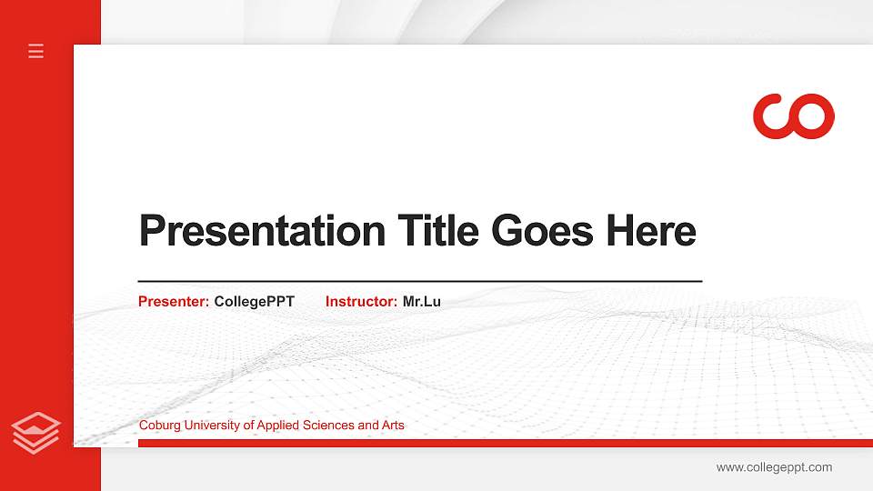 Coburg University of Applied Sciences and Arts Thesis Proposal/Graduation Defense PPT Template16:9 ratio PPT effect preview image