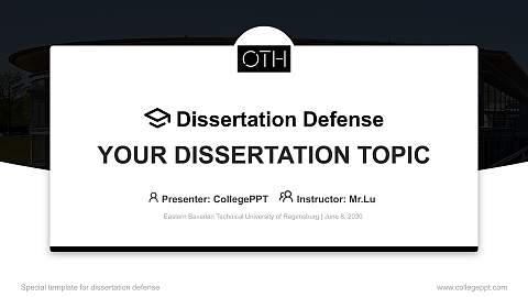 Eastern Bavarian Technical University of Regensburg Graduation Thesis Defense PPT Template