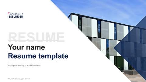 Esslingen University of Applied Sciences Resume PPT Template