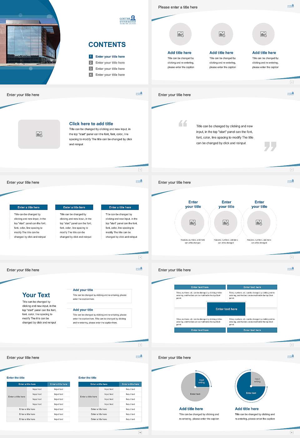 Goethe University Frankfurt – Riedberg campus Course/Courseware Creation PPT Template16:9 ratio PPT effect preview image2