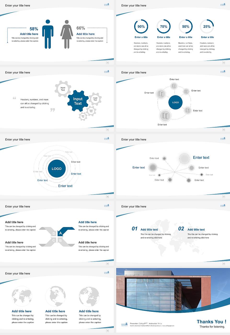 Goethe University Frankfurt – Riedberg campus Course/Courseware Creation PPT Template16:9 ratio PPT effect preview image4
