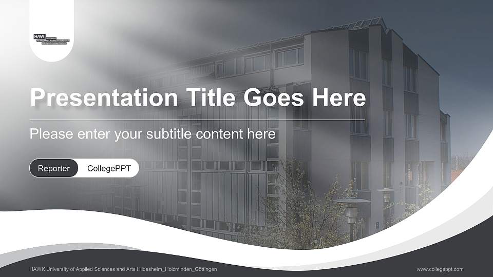 HAWK University of Applied Sciences and Arts Hildesheim_Holzminden_Göttingen Lecture Sharing and Networking Event PPT Template16:9 ratio PPT effect preview image