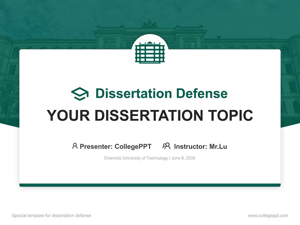Chemnitz University of Technology Graduation Thesis Defense PPT Template4:3 ratio PPT effect preview image7