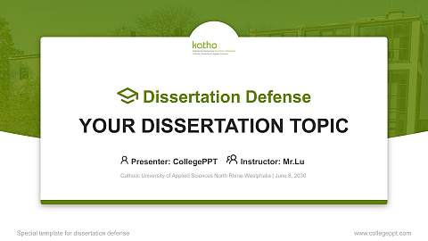 Catholic University of Applied Sciences North Rhine-Westphalia Graduation Thesis Defense PPT Template
