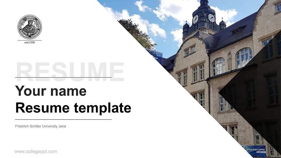 Friedrich Schiller University Jena Resume PPT Template16:9 ratio PPT effect preview image