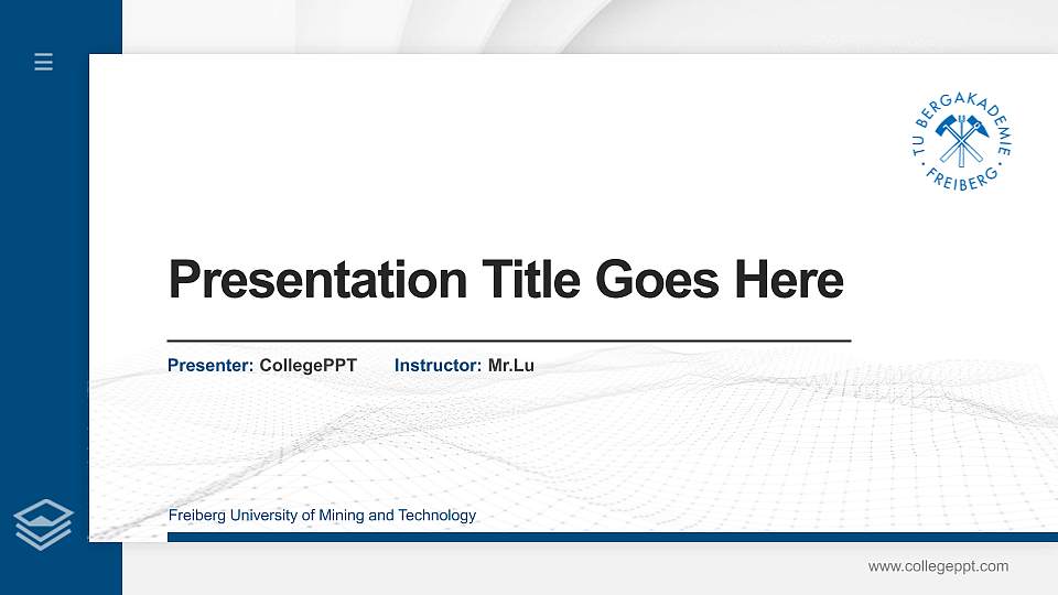 Freiberg University of Mining and Technology Thesis Proposal/Graduation Defense PPT Template16:9 ratio PPT effect preview image