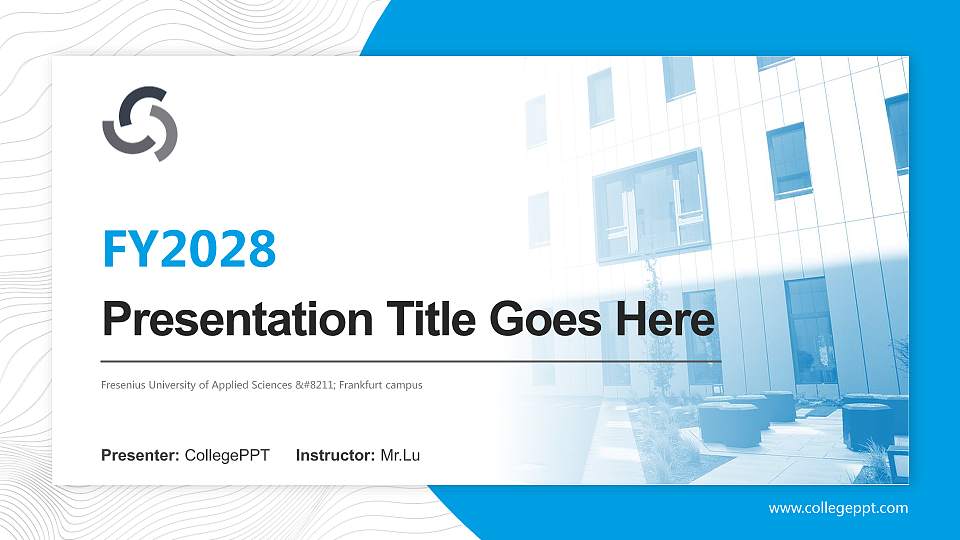 Fresenius University of Applied Sciences – Frankfurt campus Academic Presentation/Research Findings Report PPT Template16:9 ratio PPT effect preview image