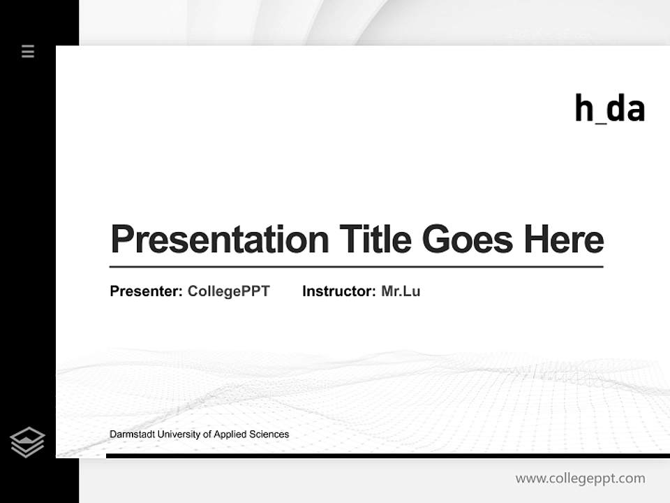 Darmstadt University of Applied Sciences Thesis Proposal/Graduation Defense PPT Template4:3 ratio PPT effect preview image5