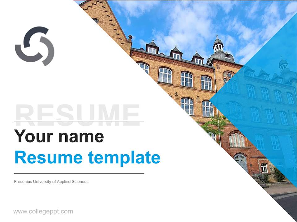 Fresenius University of Applied Sciences Resume PPT Template4:3 ratio PPT effect preview image5