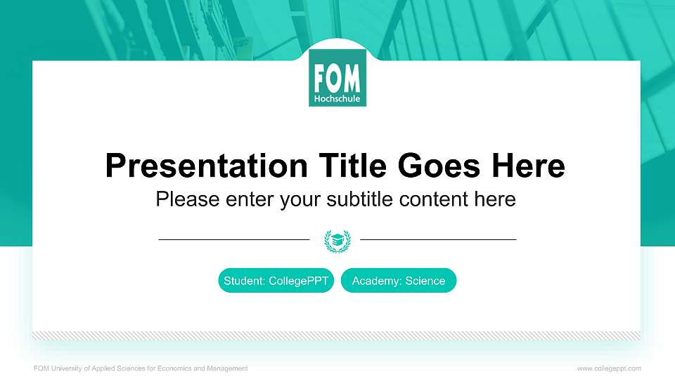 FOM University of Applied Sciences for Economics and Management National Scholarship Defense PPT Template16:9 ratio PPT effect preview image
