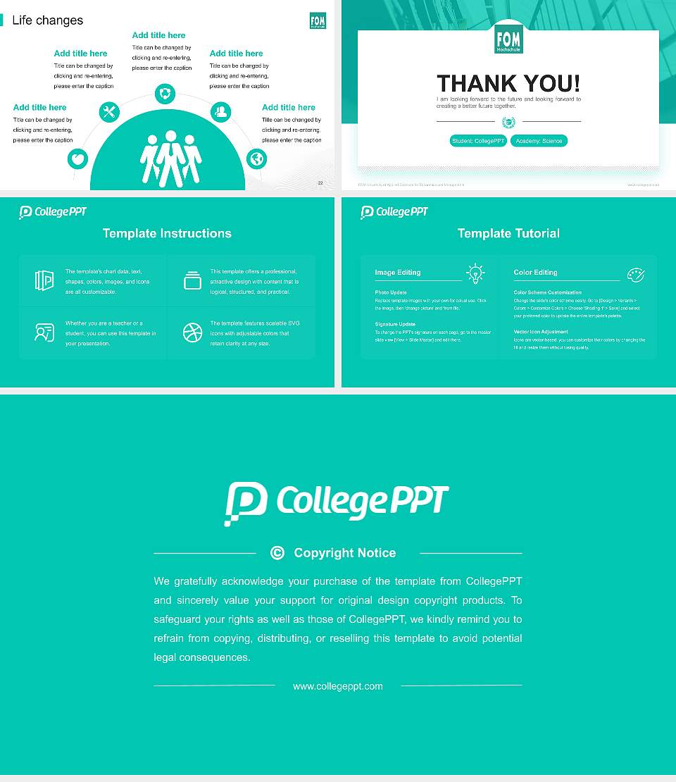 FOM University of Applied Sciences for Economics and Management National Scholarship Defense PPT Template16:9 ratio PPT effect preview image4