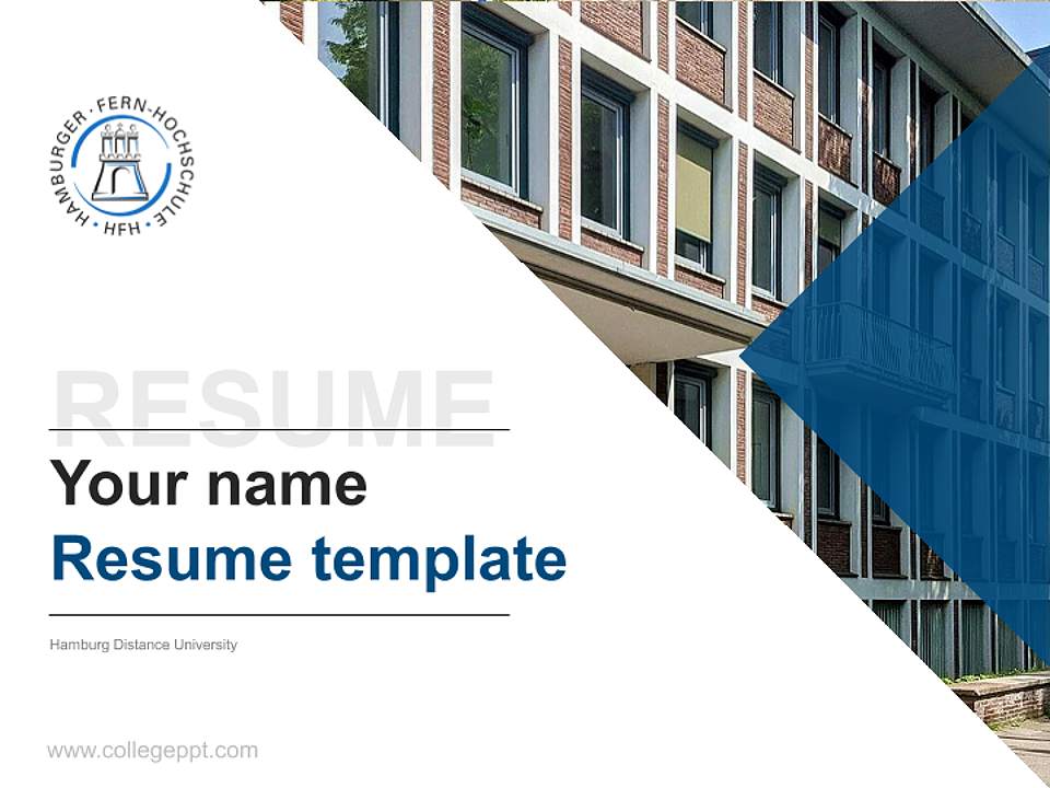 Hamburg Distance University Resume PPT Template4:3 ratio PPT effect preview image5