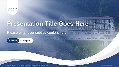 DIPLOMA University of Applied Sciences – Private University of North Hesse Lecture Sharing and Networking Event PPT Template