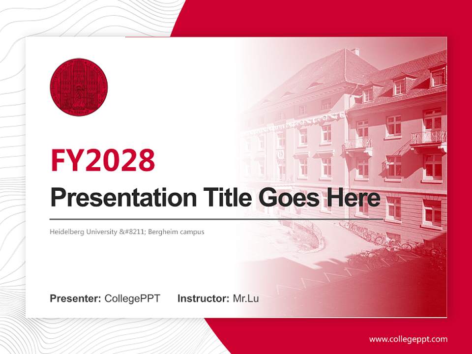 Heidelberg University – Bergheim campus Academic Presentation/Research Findings Report PPT Template4:3 ratio PPT effect preview image5