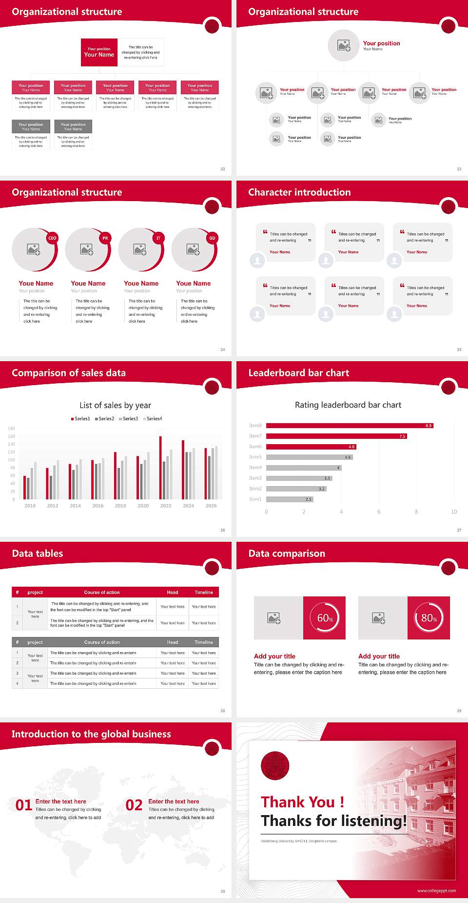 Heidelberg University – Bergheim campus Academic Presentation/Research Findings Report PPT Template4:3 ratio PPT effect preview image4