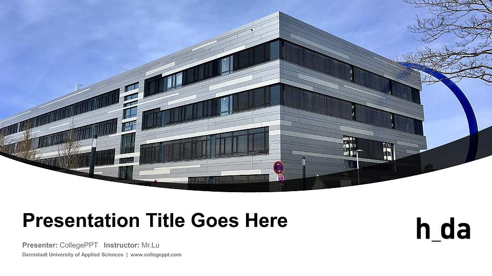 Darmstadt University of Applied Sciences Course/Courseware Creation PPT Template16:9 ratio PPT effect preview image