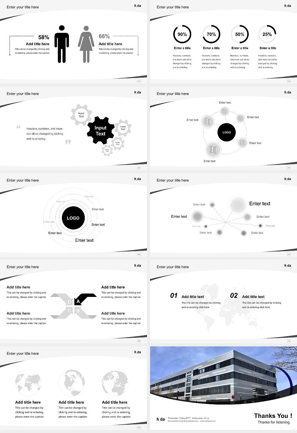 Darmstadt University of Applied Sciences Course/Courseware Creation PPT Template16:9 ratio PPT effect preview image4