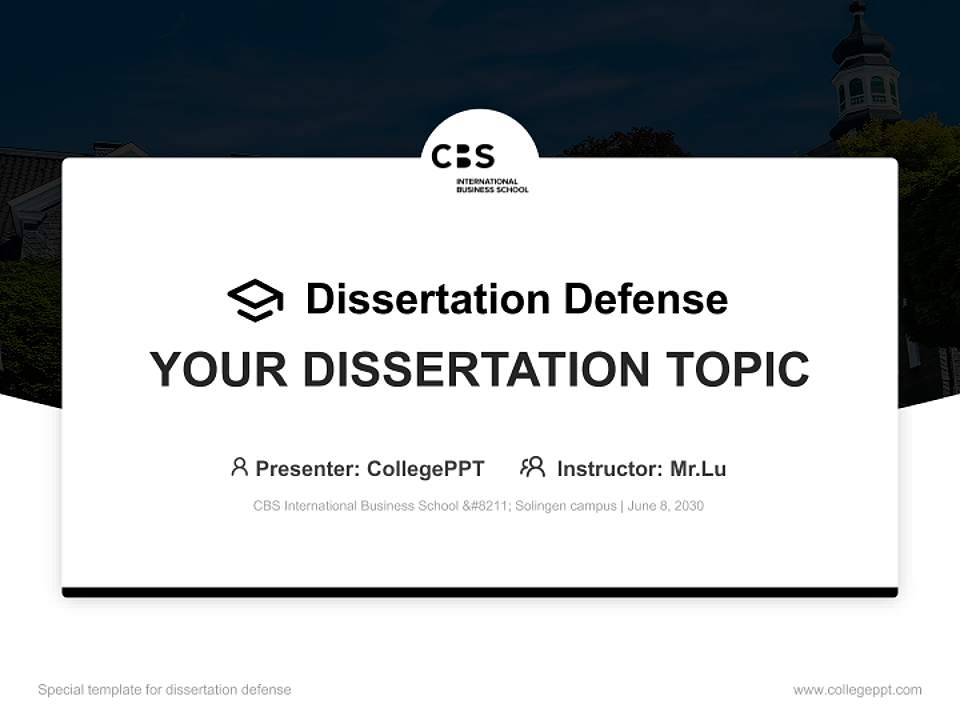 CBS International Business School – Solingen campus Graduation Thesis Defense PPT Template4:3 ratio PPT effect preview image7