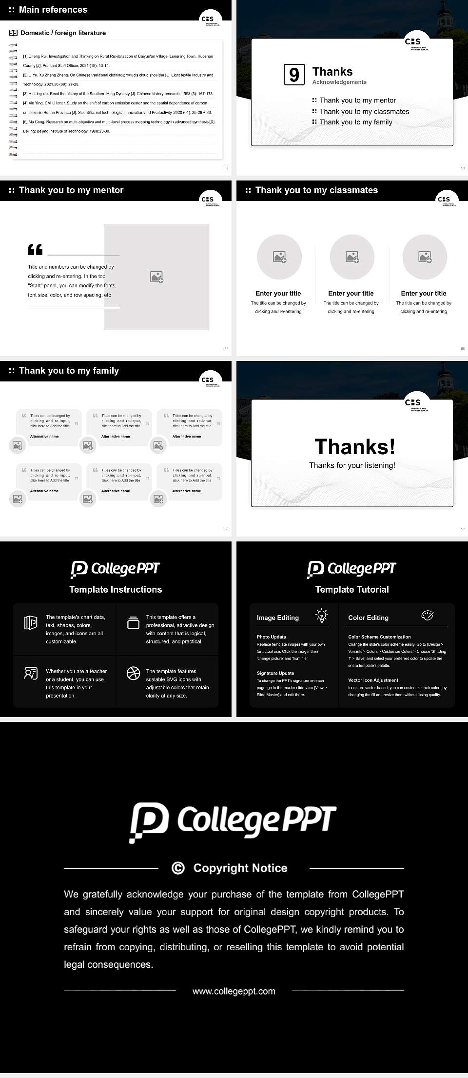 CBS International Business School – Solingen campus Graduation Thesis Defense PPT Template4:3 ratio PPT effect preview image7