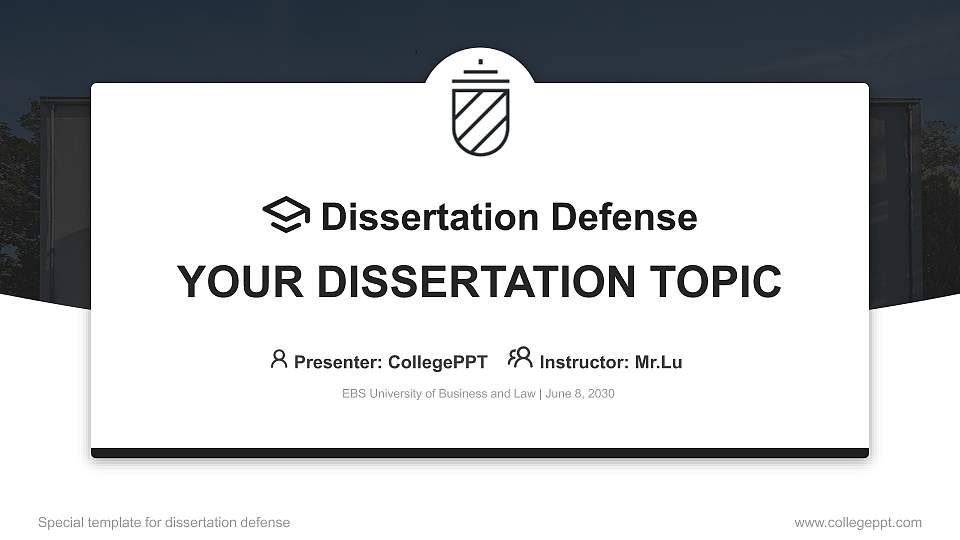 EBS University of Business and Law Graduation Thesis Defense PPT Template16:9 ratio PPT effect preview image