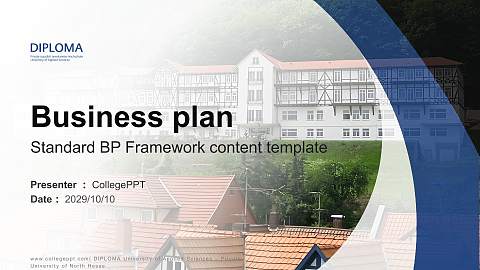 DIPLOMA University of Applied Sciences – Private University of North Hesse Competition/Entrepreneurship Contest PPT Template