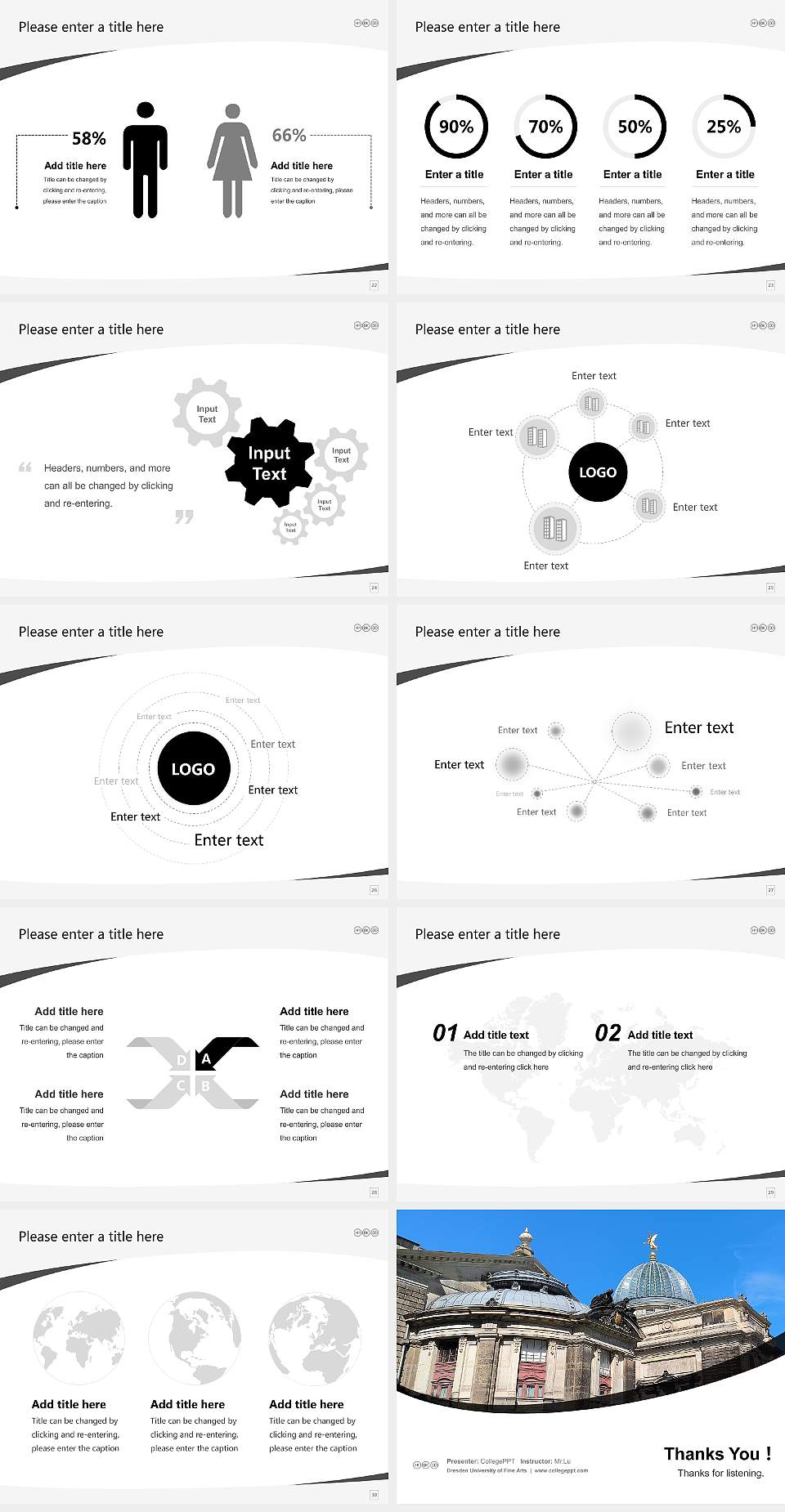 Dresden University of Fine Arts Course/Courseware Creation PPT Template4:3 ratio PPT effect preview image4