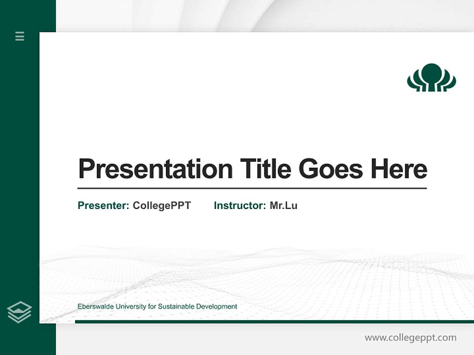 Eberswalde University for Sustainable Development Thesis Proposal/Graduation Defense PPT Template4:3 ratio PPT effect preview image5
