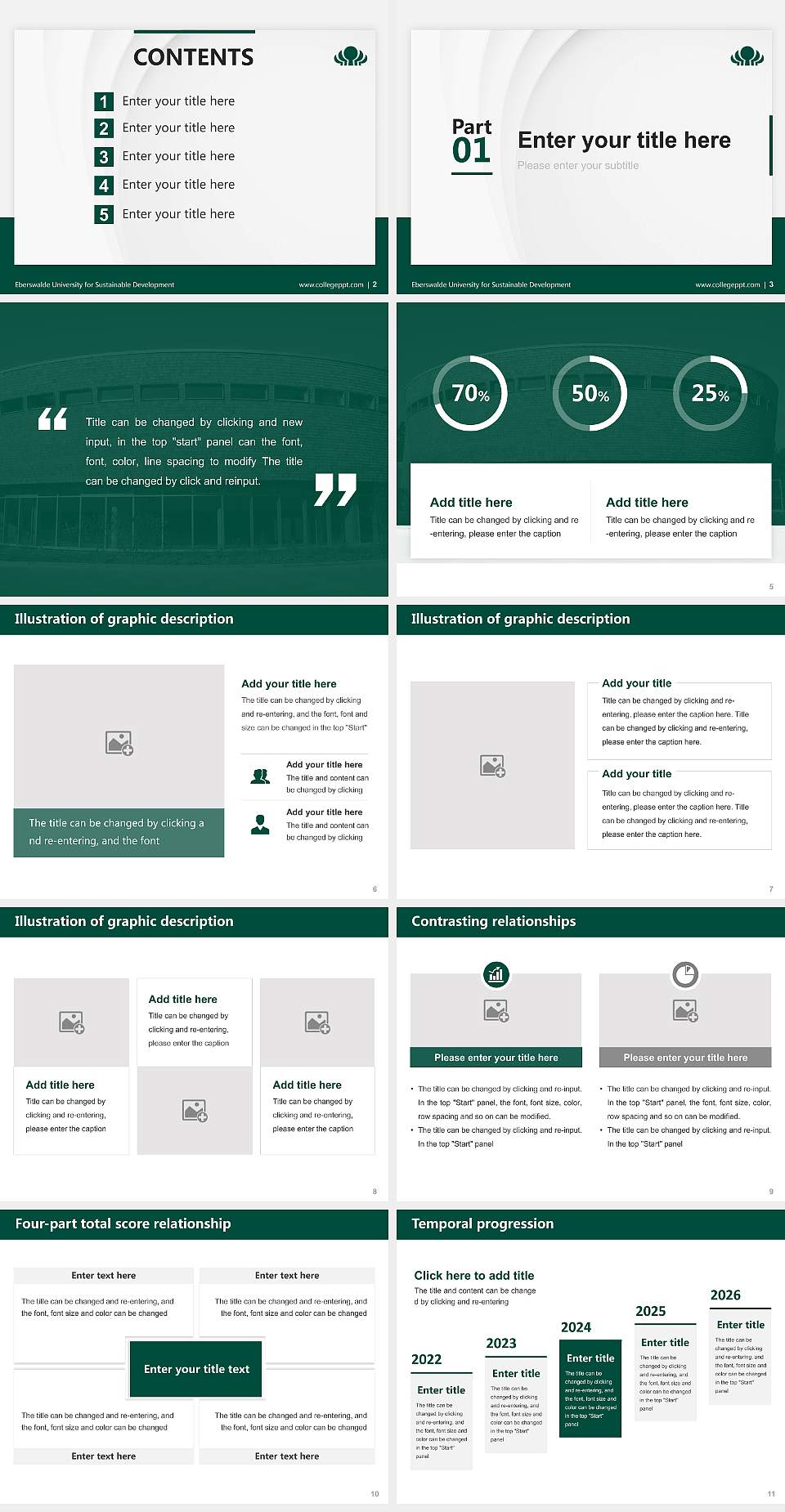 Eberswalde University for Sustainable Development Thesis Proposal/Graduation Defense PPT Template4:3 ratio PPT effect preview image2