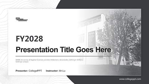 HAWK University of Applied Sciences and Arts Hildesheim_Holzminden_Göttingen – Göttinge campus Academic Presentation/Research Findings Report PPT Template