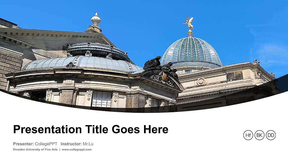 Dresden University of Fine Arts Course/Courseware Creation PPT Template16:9 ratio PPT effect preview image