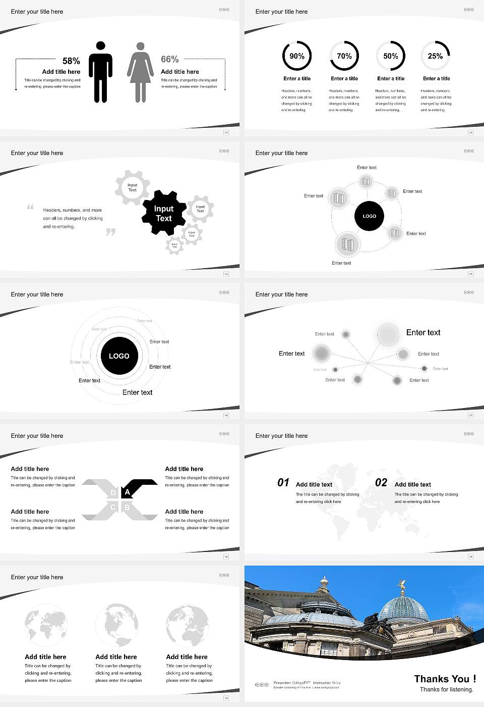 Dresden University of Fine Arts Course/Courseware Creation PPT Template16:9 ratio PPT effect preview image4