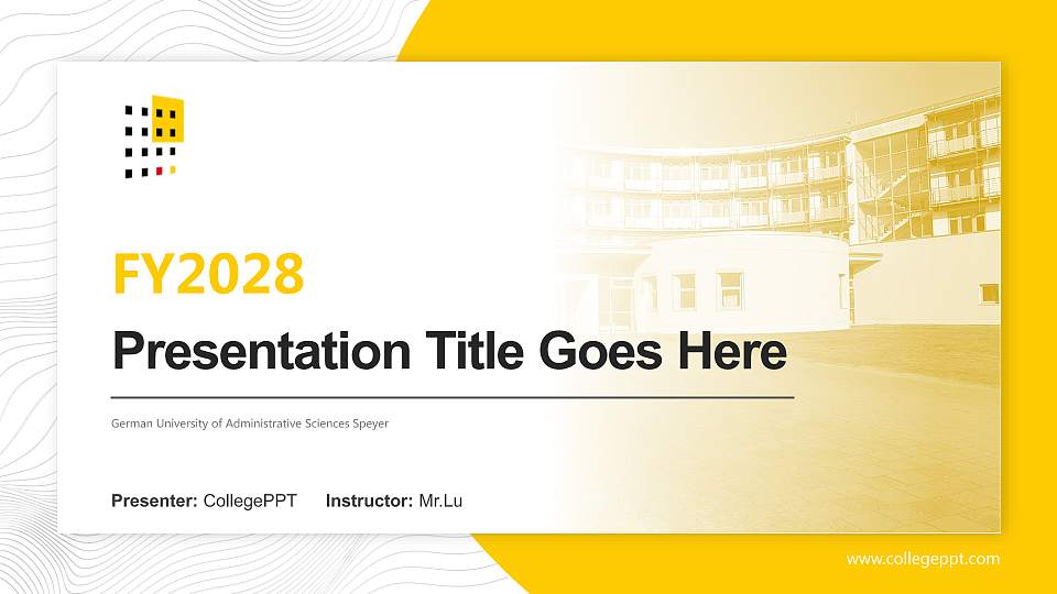 German University of Administrative Sciences Speyer Academic Presentation/Research Findings Report PPT Template16:9 ratio PPT effect preview image