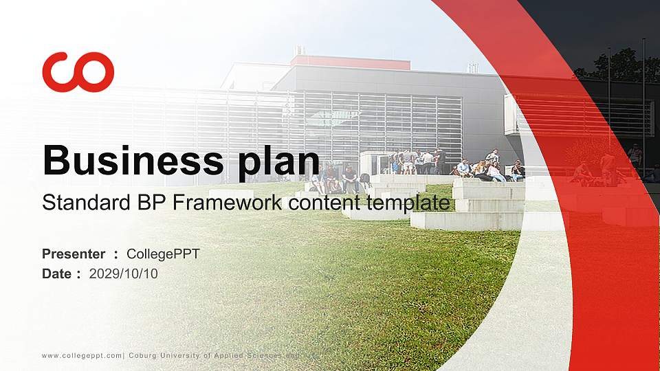 Coburg University of Applied Sciences and Arts Competition/Entrepreneurship Contest PPT Template16:9 ratio PPT effect preview image