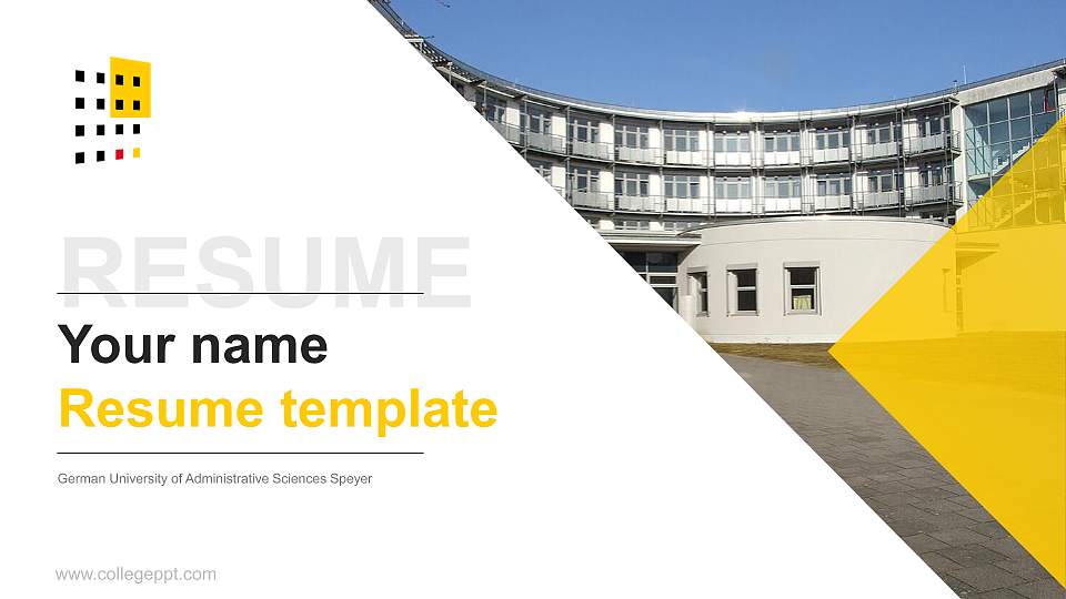 German University of Administrative Sciences Speyer Resume PPT Template16:9 ratio PPT effect preview image