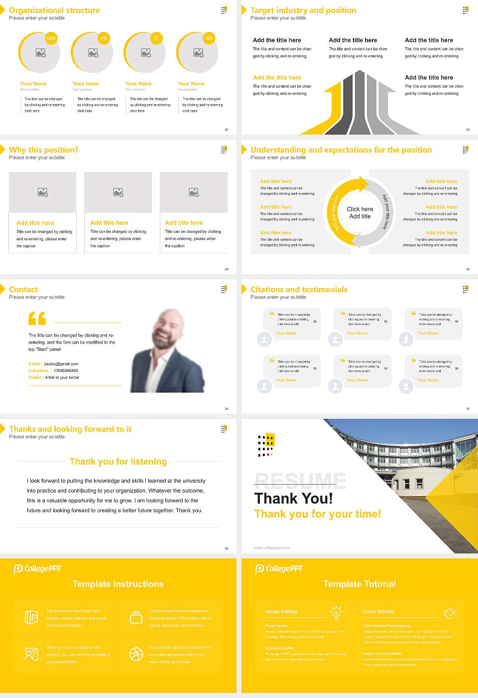 German University of Administrative Sciences Speyer Resume PPT Template16:9 ratio PPT effect preview image4