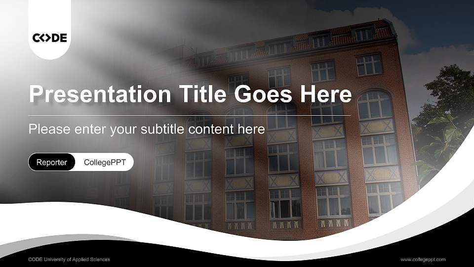 CODE University of Applied Sciences Lecture Sharing and Networking Event PPT Template16:9 ratio PPT effect preview image