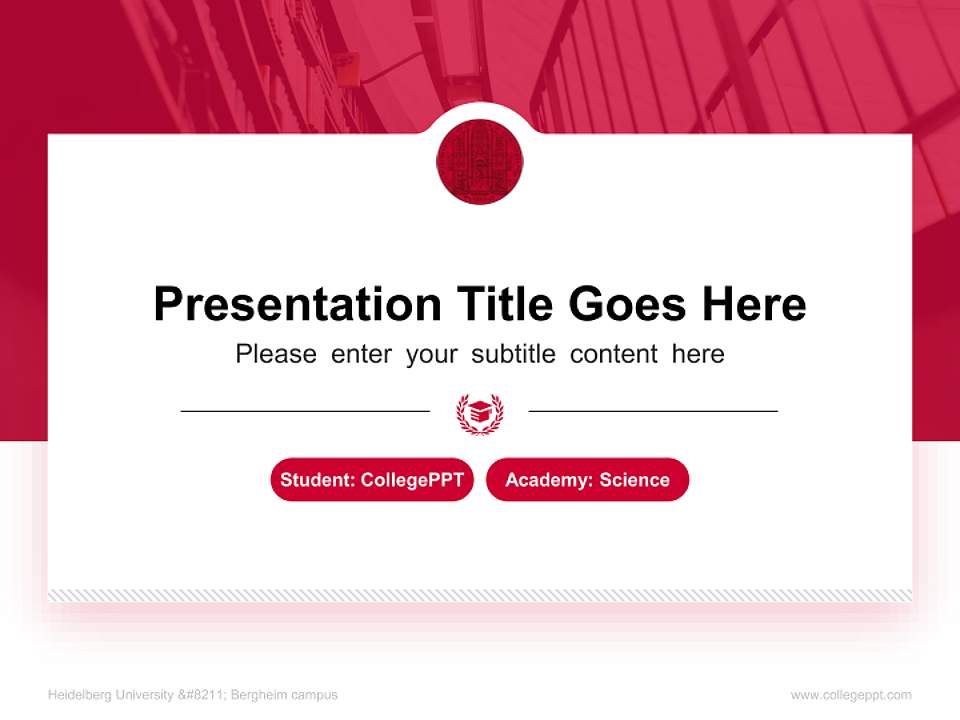 Heidelberg University – Bergheim campus National Scholarship Defense PPT Template4:3 ratio PPT effect preview image4