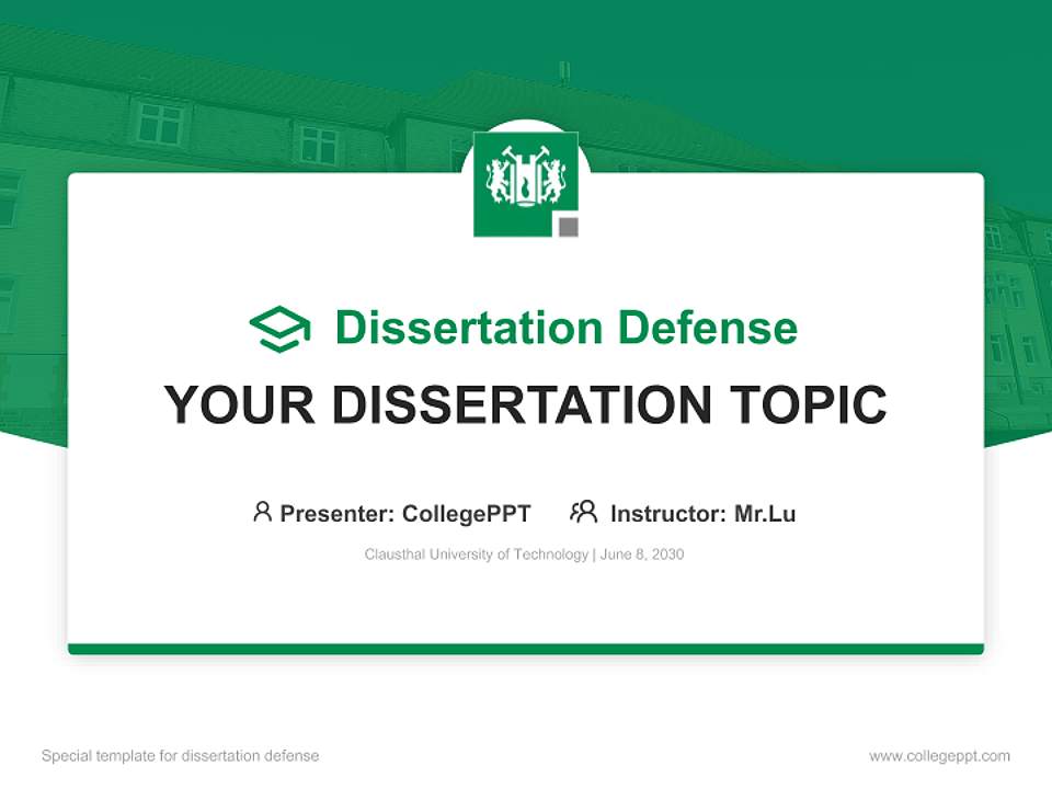 Clausthal University of Technology Graduation Thesis Defense PPT Template4:3 ratio PPT effect preview image7